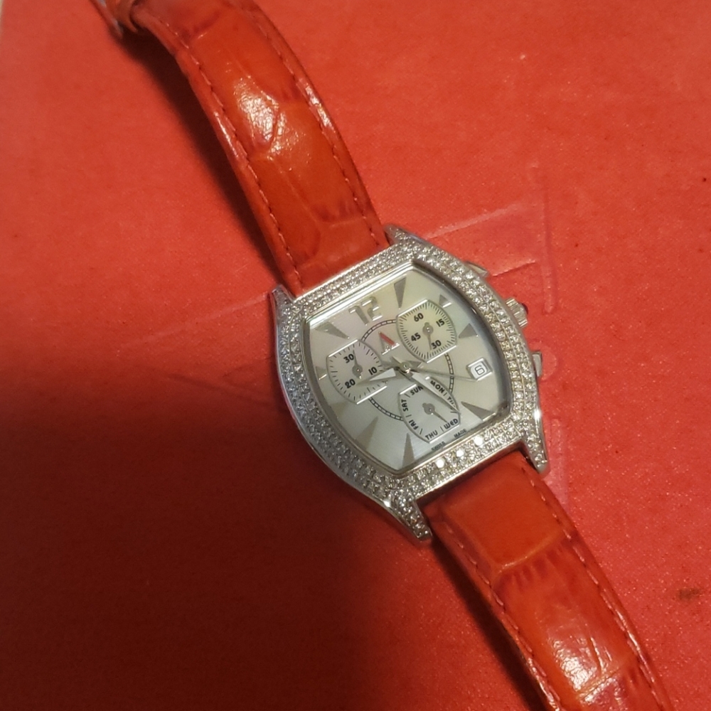 ASHFORD Diamond Bezel watch. w/2 leather s…